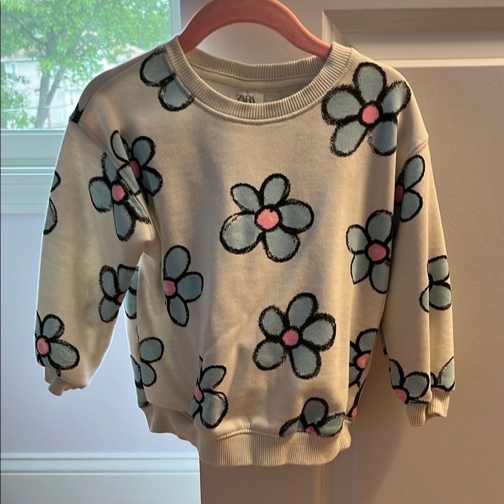 Zara Floral Print Cream Sweatsuit Set